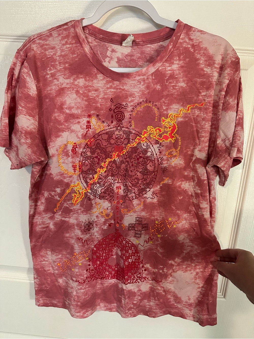 Alternative Pink Tie-Dye Graphic Short Sleeve Tee